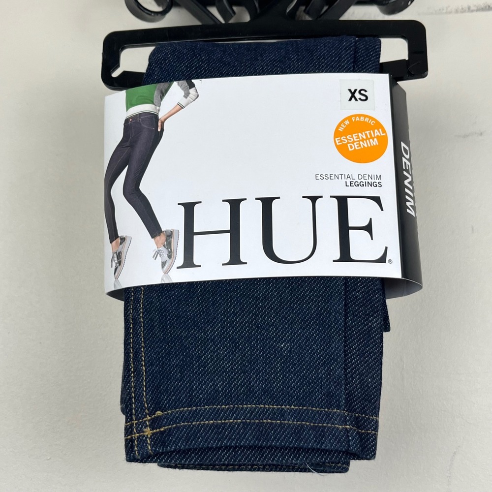 HUE Essential Denim Leggings Deep Indigo Wash XS Jeggings